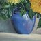 Composition Florale dans un Vase Bleu, 1947, Huile sur Toile, Encadrée 6