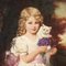 Portrait d'une Petite Fille avec Chat, Huile sur Toile, Encadrée 3
