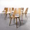 French Blonde Beech & Bentwood Dining Chairs Mondor from Baumann, 1950s, Set of 6 1