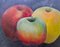 Dany Soyer, Les trois pommes, 2021, acrílico sobre lienzo, enmarcado, Imagen 3