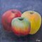 Dany Soyer, Les trois pommes, 2021, acrílico sobre lienzo, enmarcado, Imagen 2