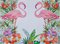 Dany Soyer, Les flamants roses, 2021, acrilico su tela, Immagine 1