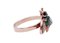 Emerald, Sapphire, Diamonds, 9 Karat Rose Gold and Silver Fly Shape Ring, Image 2