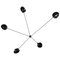 Mid-Century Modern Black Spider Ceiling or Wall Lamp with 5 Fixed Arms by Serge Mouille, Image 1