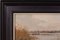 Escena de lago posimpresionista con barcos, óleo sobre lienzo, enmarcado, Imagen 9