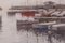 Puerto postimpresionista con barcos de pesca, óleo sobre lienzo, enmarcado, Imagen 3