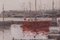 Porto post impressionista con barche da pesca, olio su tela, con cornice, Immagine 5