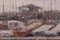 Puerto postimpresionista con barcos de pesca, óleo sobre lienzo, enmarcado, Imagen 6