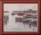 Puerto postimpresionista con barcos de pesca, óleo sobre lienzo, enmarcado, Imagen 2