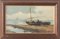 Barcos en la costa, principios del siglo XX, óleo a bordo, enmarcado, Imagen 2
