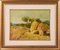 Post Impressionist Landscape with Haystacks, Mid 20th-Century, Oil, Framed 2