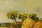 Post Impressionist Landscape with Haystacks, Mid 20th-Century, Oil, Framed, Image 5