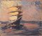 Post Impressionist Sailing Ship, 20th-Century, Oil 1