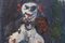 Peinture Expressionniste d'un Clown, Milieu du 20ème Siècle, Huile sur Toile, Encadrée 3
