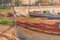 R. Illas y Illas, Paysage post-impressionniste avec bateaux, 20e siècle, huile sur panneau, encadré 5