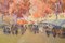 M. Casas, Autumn Market Scene, 1992, Oil on Canvas, Framed 3