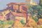 Sant Andreu De Salou, Landschaft mit Dorf in goldenem Licht, 1946, Öl auf Holz, Gerahmt 5