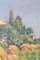Sant Andreu De Salou, Landschaft mit Dorf in goldenem Licht, 1946, Öl auf Holz, Gerahmt 6