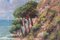 Paesaggio costiero con barche a vela, Inizio XX secolo, Olio su tavola, Con cornice, Immagine 3