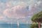 Paesaggio costiero con barche a vela, Inizio XX secolo, Olio su tavola, Con cornice, Immagine 5