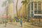 Francisco Planas Doria, Large Cityscape Painting, Barcelona, 1940s, Oil on Board, Framed 3