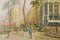 Francisco Planas Doria, Large Cityscape Painting, Barcelona, 1940s, Oil on Board, Framed, Image 3