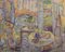 Fauve Interior and Garden Scene, Mid 20th-Century, Oil on Canvas, Framed, Image 1