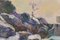 R. Marrera, Paysage de Neige Impressionniste, Milieu du 20e Siècle, Huile sur Papier, Encadré 4