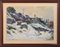 R. Marrera, Impresionista Snowscape, Mid-Century, Oleo sobre papel, Enmarcado, Imagen 2
