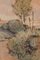 Postimpressionistische Skizze einer Kirche in einer Landschaft, 20. Jh., Pastellkreide und Bleistift auf Papier, gerahmt 5