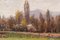 J. Coronas, Paesaggio con fiume e villaggio, fine XX secolo, olio su tela, con cornice, Immagine 5