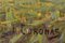 J. Coronas, Paesaggio con fiume e villaggio, fine XX secolo, olio su tela, con cornice, Immagine 7
