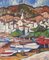 Lafita, Fishing Village with Boats, 1974, Oil on Board 1