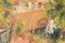 R Saralid, Paesaggio marino impressionista con villaggio, metà XX secolo, olio su tela, Immagine 5
