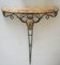 Antique Marble and Verdigris Patinated Iron Console Table 2