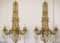 Bronze and Cut Glass Wall-Mounted Chandeliers, Set of 2 1