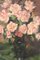 Stillleben mit rosa Blumen, Mitte des 20. Jahrhunderts, Öl auf Leinwand 3