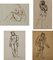 Life Drawings, Late 19th or Early 20th Century, Pencil & Ink on Paper, Set of 4 1