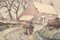 Aldea en la nieve, finales del siglo XIX, acuarela sobre papel, Imagen 3