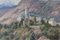 Vicente Gomez Fuste, Postimpressionistisches Dorf und Berge, Mitte des 20. Jahrhunderts, Öl auf Leinwand 3