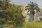 Impressionist Scene with Villa and Palm Trees, 20th Century, Oil on Board 4