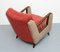 Sessel in Beige & Rot, 1950er 4