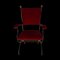 Italian Savonarola Chair with Red Upholstery, 1960s 4