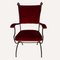 Italian Savonarola Chair with Red Upholstery, 1960s 1