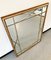 Large Mirror with Wooden Frame, Brass Details & Lozenge Design, 1940s 2