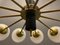Lámpara de araña Sputnik italiana grande de vidrio opalino con 12 luces, Imagen 5