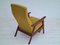 Danish Teak & Wool High-Backed Armchair with Fold-Out Footrest, 1970s 5