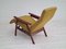 Danish Teak & Wool High-Backed Armchair with Fold-Out Footrest, 1970s 12