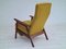 Danish Teak & Wool High-Backed Armchair with Fold-Out Footrest, 1970s 4