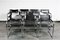 S34 Black Leather Armchairs by Mart Stam & Marcel Breuer for Linea Veam, 1970s, Set of 10 14